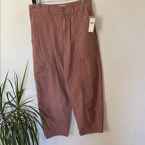 Anthropologie Wide-Leg Utility Pants in Dusty Rose